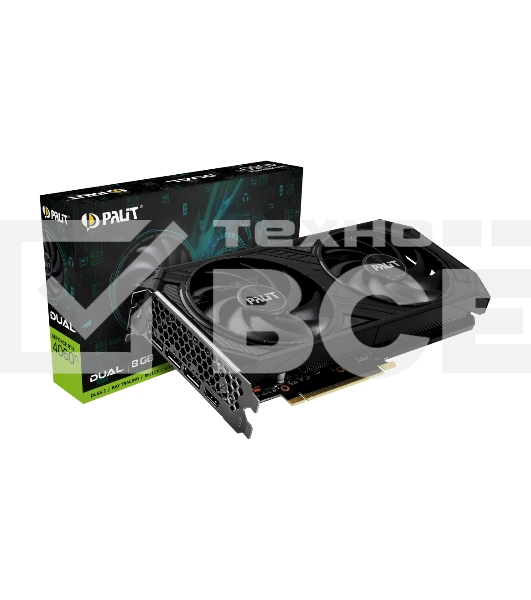 Видеокарта Palit RTX4060TI DUAL NVIDIA GeForce RTX 4060TI 8192Mb PCI-E 4.0  128 GDDR6 2310/9000 HDM Ret