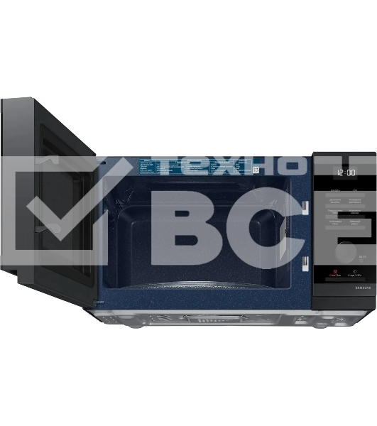 Микроволновая печь Samsung MS23DG4504AGBW черная сталь, 23 л, 800 Вт, переключатели - кнопки/поворотный механизм