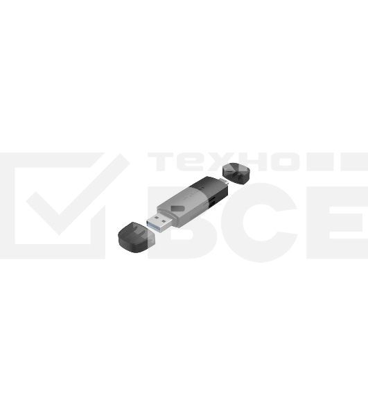 Картридер Vention USB 3.0 A+C (SD+TF) Черный