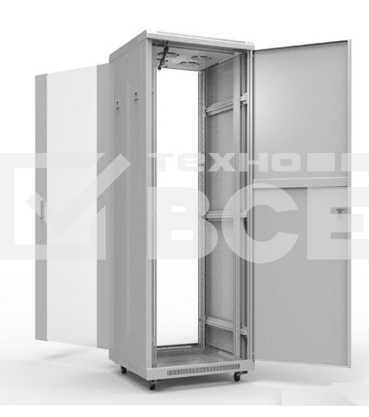 Шкаф серверный NTSS Премиум NTSS-R47U60100GS, напольный 47U 600x1000мм пер.дв.стекл металл 900кг серый 2210мм IP20