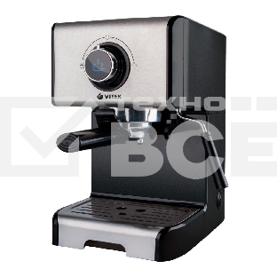 Кофеварка Vitek VT-1518 BK, черный, исп. кофе - молотый, 1.2л, 1200вт, 15 бар
