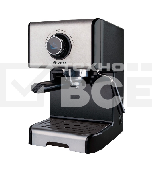 Кофеварка Vitek VT-1518 BK, черный, исп. кофе - молотый, 1.2л, 1200вт, 15 бар