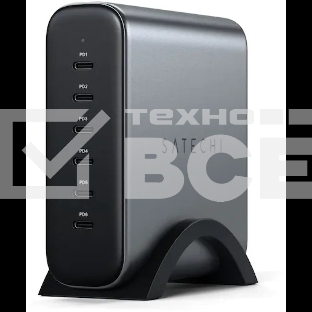 Сетевое зарядное устройство (адаптер питания) Satechi 200W USB-C 6-Port GaN Charger, 6xUSB Type-C (PD), до 200Вт, Серый ST-C200GM-EU