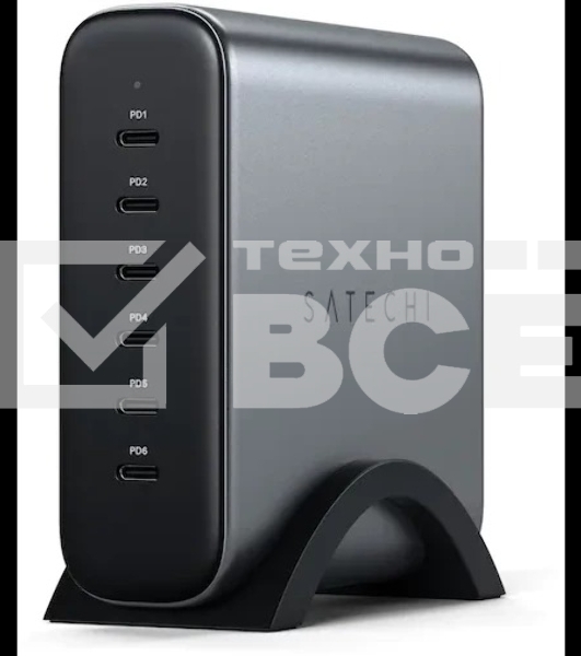 Сетевое зарядное устройство (адаптер питания) Satechi 200W USB-C 6-Port GaN Charger, 6xUSB Type-C (PD), до 200Вт, Серый ST-C200GM-EU