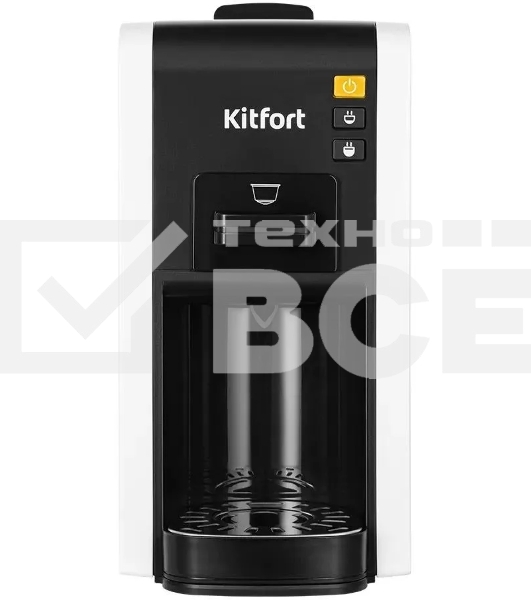 Кофеварка рожковая Kitfort КТ-7467 белый/черный, исп. кофе - молотый/капсулы, 0.8 л, 1100 Вт, 19 бар