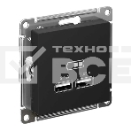 Карбон Розетка USB, 5В, 1 порт x 2,1 А, 2 порта х 1,05 А, механизм ATN001033 Schneider Electric, фото2