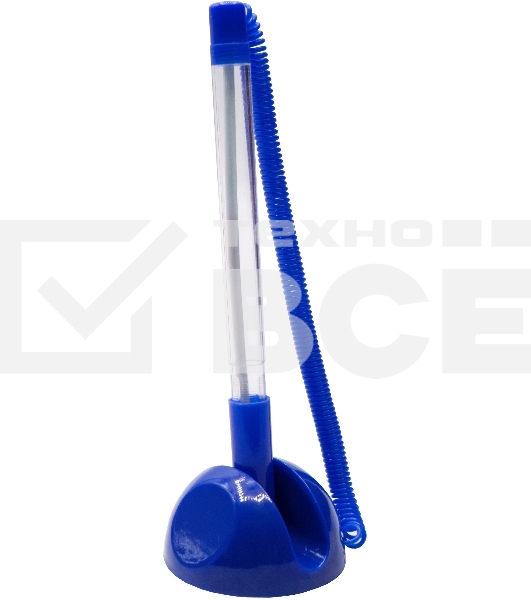 Ручка шариковая Silwerhof Eco синий d=0.7мм, синие чернила, индивмдуальный пакет с европодвесом, на подставке, сменный стержень, линия 0.5мм