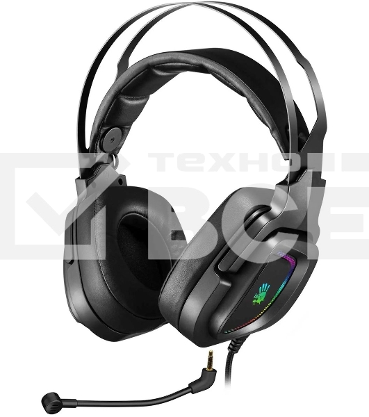 Гарнитура проводная с микрофоном A4Tech Bloody G570 черный/серый 2м мониторные USB оголовье (G570 USB/BLACK + GREY)
