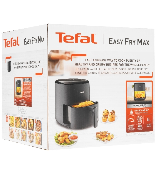 Аэрогриль Tefal Easy Fry Max EY245B10 черный, 1500 Вт, 5 л, сенсор, 11 программ