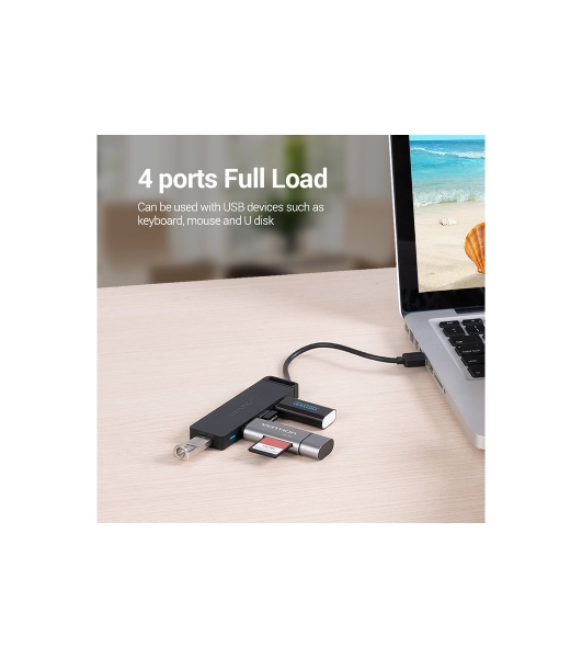 USB-концентратор Vention CHLBB, USB 3.0, USB 4 порта, USB