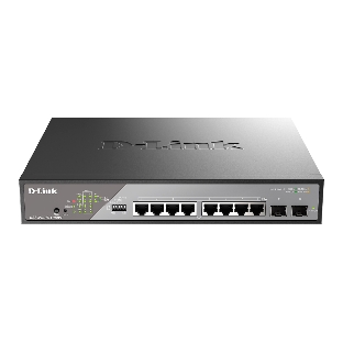 Коммутатор D-Link DSS-200G-10MPP/A1A, 8×1 Гбит/с + 2×1 Гбит/с SFP, настраиваемый