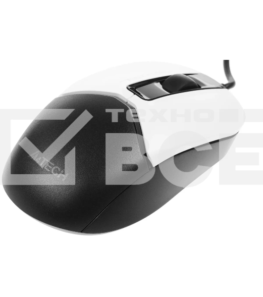 Мышь проводная A4Tech Fstyler FM12 белый/черный, 1200 dpi, USB, кнопки - 3
