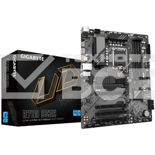 Материнская плата Gigabyte B760 DS3H, LGA 1700, Intel B760, 4xDDR5, 4xSATA, 2xM.2, 1xPCIe 4.0 x16, 4xPCIe 3.0 x1, 1xHDMI, 1xDP, 1x 1Gb LAN, 1xUSB 3.2 Gen 2, 1xUSB 3.2 Gen 2x2, 4xUSB 2.0, 3x3.5 мм, 7.1, ATX