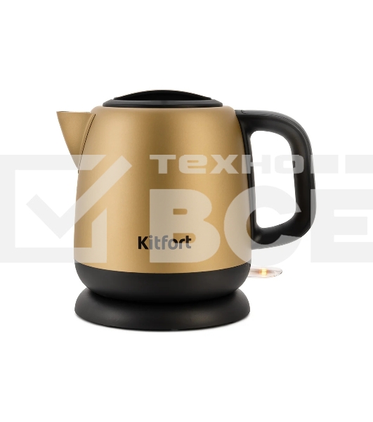 Чайник электрический Kitfort KT-6111 1л. 1630Вт золотистый/черный (корпус: нержавеющая сталь)