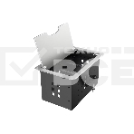 Прямоугольный металлический корпус Wize Pro [WRTS-12BOX-S] для модульной системы врезного лючка в стол с откидывающейся крышкой, до12 модулей-вставок, беспроводная зарядка 10Вт для моб.устройств на крышке, преустановленная рамка,серебр., фото4