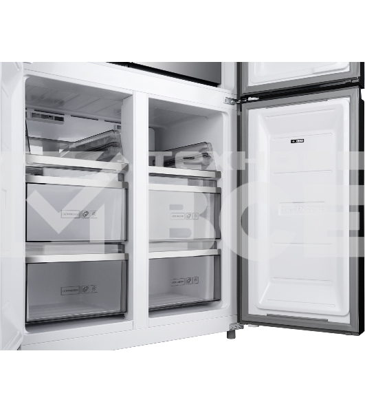 Холодильник Weissgauff WCD 590 NoFrost Inverter Premium Biofresh Blue Glass синий трёхкамерный 359/180 л морозилка снизу