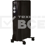 Масляный обогреватель Ballu Classic Black BOH/CL-09BRN 2000 (9 секций) (9 секций), черный, 2000 Вт, 25 м2, термостат, фото 1