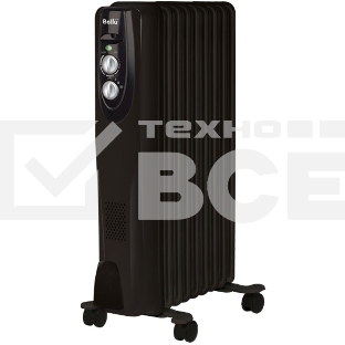 Масляный обогреватель Ballu Classic Black BOH/CL-09BRN 2000 (9 секций) (9 секций), черный, 2000 Вт, 25 м2, термостат