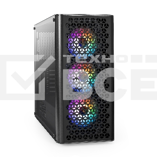 Компьютерный корпус Miditower ExeGate EVO-9202-NPX500 (ATX, БП 500NPX с вент. 12 см, с окном, 1*USB+1*USB 3.0, аудио, 3 вент. 12см с RGb подсветкой)