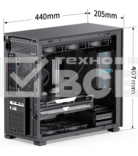 Компьютерный корпус JONSBO Computer Case D41 MESH version черный