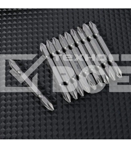 Набор двухсторонних бит 10 шт Deli DL6902 PH2x65мм, сталь S2 с твердостью 58-60HRC, пласт.кейс