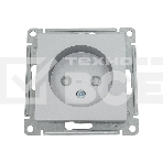 Механизм розетки 1-м СП AtlasDesign без заземл. защ. шторки 16А алюм. SchE ATN000349, фото 1