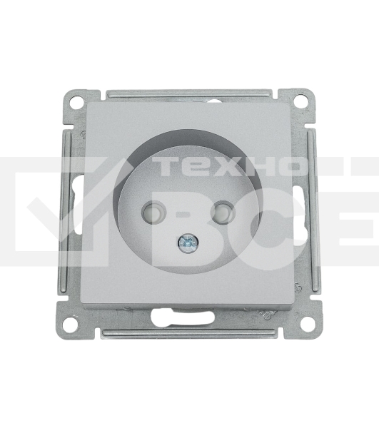 Механизм розетки 1-м СП AtlasDesign без заземл. защ. шторки 16А алюм. SchE ATN000349