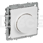 Светорегулятор IEK BR-D20-0600-K91 поворотно-нажимной СП BRITE СС10-1-0-БрАБ 600 Вт механизм арктич. бел., фото 1