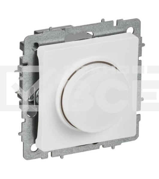 Светорегулятор IEK BR-D20-0600-K91 поворотно-нажимной СП BRITE СС10-1-0-БрАБ 600 Вт механизм арктич. бел.