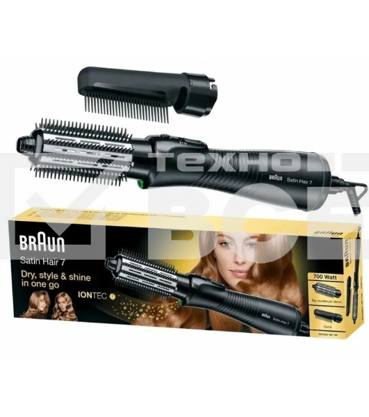 Фен-щётка Braun AS 720 Satin Hair 7 черный, 700 Вт, ионизация, 38 мм