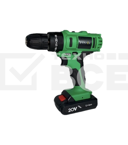 Дрель-шуруповерт Zitrek Crusher 063-4055, Аккумуляторная, 20В, 2 АКБ, Ударная, Кейс