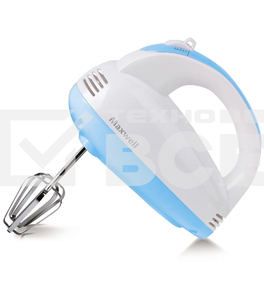 Миксер Maxwell MW-1360(W) Мощность 300 Вт.5 скорост. режимов.Номинальная потребляемая мощность 120 В