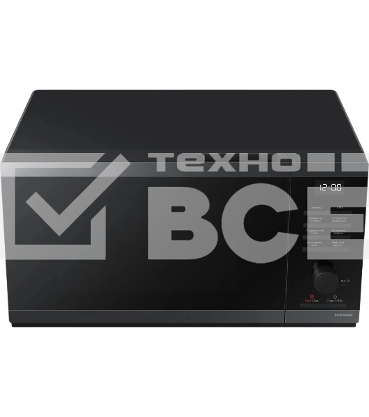 Микроволновая печь Samsung MS23DG4504AGBW черная сталь, 23 л, 800 Вт, переключатели - кнопки/поворотный механизм