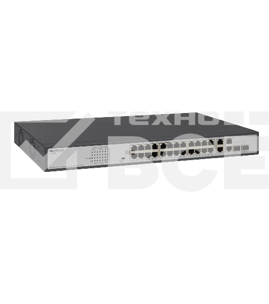 Неуправляемый PoE-коммутатор ORIGO Unmanaged Switch 26x1000Base-T (24x1000Base-T PoE), 2xCombo 1000Base-T/SFP, PoE Budget 370W, Long-range PoE up to 250m, 19