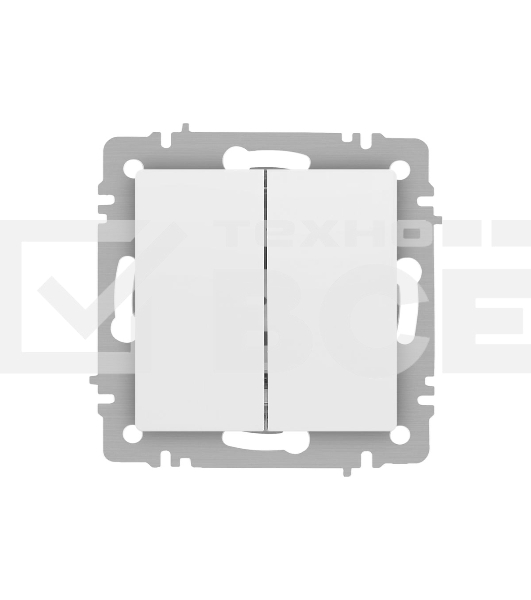 Выключатель Intro Accent 6-104-01М двойн. 10А-250В IP20 СУ AL/CU белый матовый Б0063456