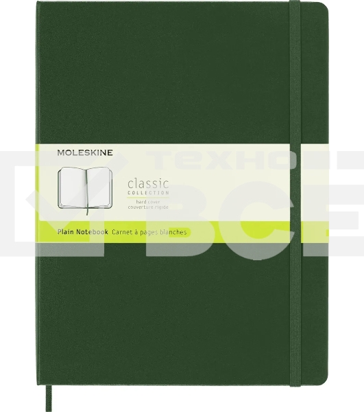 Блокнот Moleskine CLASSIC QP092K15 XLarge 190х250мм, 192 страниц, нелинованный, твердая обложка, зеленый