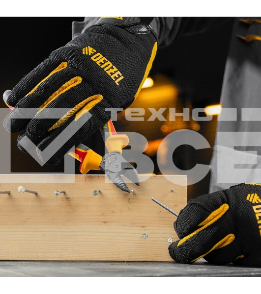 Бокорезы Denzel диэлектрические рукоятки, до 1000 В, трехкомпонентные рукоятки, 180 мм