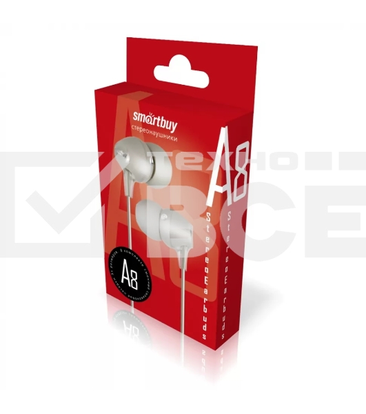 Внутриканальные наушники Smartbuy A8, серые (SBE-982)/60