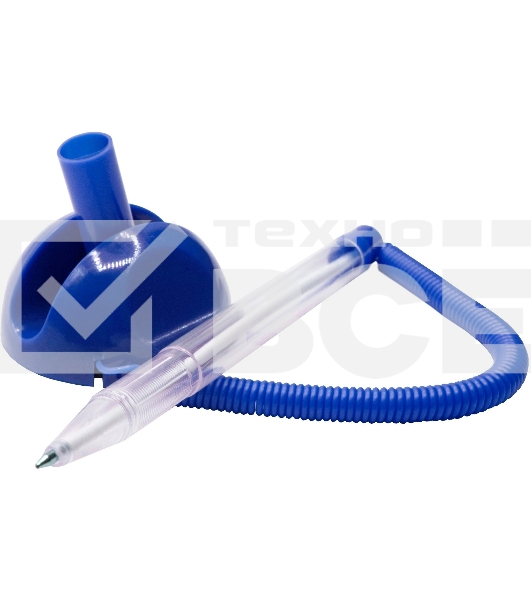 Ручка шариковая Silwerhof Eco синий d=0.7мм, синие чернила, индивмдуальный пакет с европодвесом, на подставке, сменный стержень, линия 0.5мм