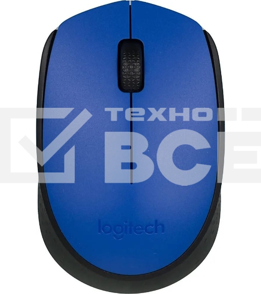 Мышь беспроводная Logitech M171 синий, 1000 dpi, радиоканал, USB, кнопки - 3
