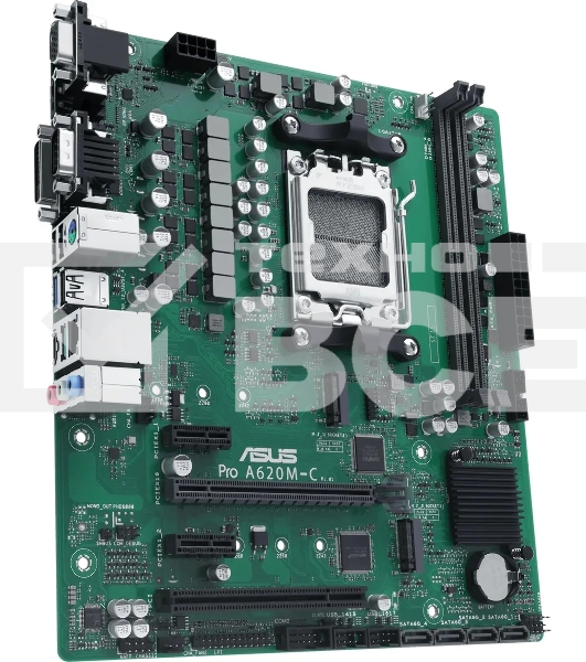 Материнская плата ASUS Pro A620M-C-CSM, AM5, AMD A620, 2xDDR5, 4xSATA, 2xM.2 PCIe 4.0 x4, 1xPCIe 4.0 x16, 2xPCIe x1, 1xRJ45 1GbE, 1xUSB 3.2 Gen 2, 3xUSB 2.0, 1xUSB-C 3.2 Gen 2, 1xDVI-D, 1xDP, 1xHDMI, 1xVGA, 3x3.5 мм, 7.1, mATX