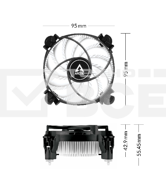Кулер Arctic Alpine 17LP Вентилятор для процессора socket Intel® 1700 (ACALP00042A)