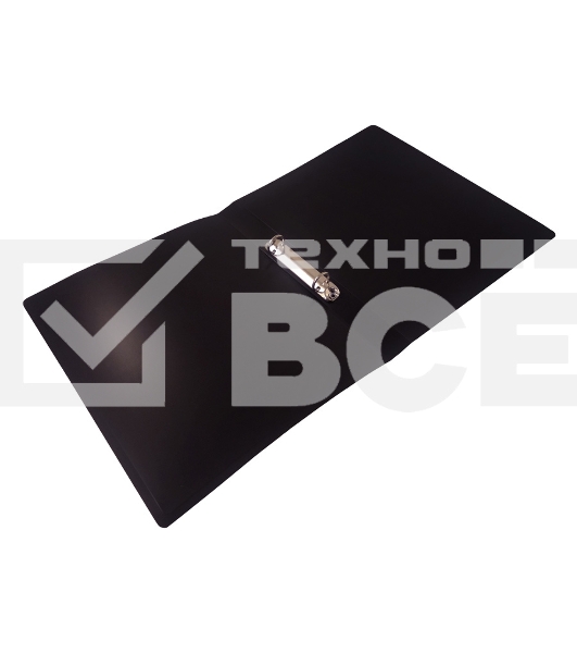 Папка на 2-х кольцах Бюрократ DeLuxe DL0740/2BLCK A4 пластик 0.7мм кор.32мм черный