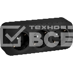 Розетка 3-м ОП Quteo 16А IP20 250В 3х2P+E с заземл. защ. шторки черн. матов. Leg 782473, фото3