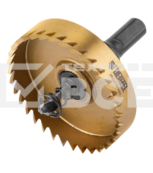 Коронка по металлу Denzel HSS, 60 мм, нитридтитановое покрытие