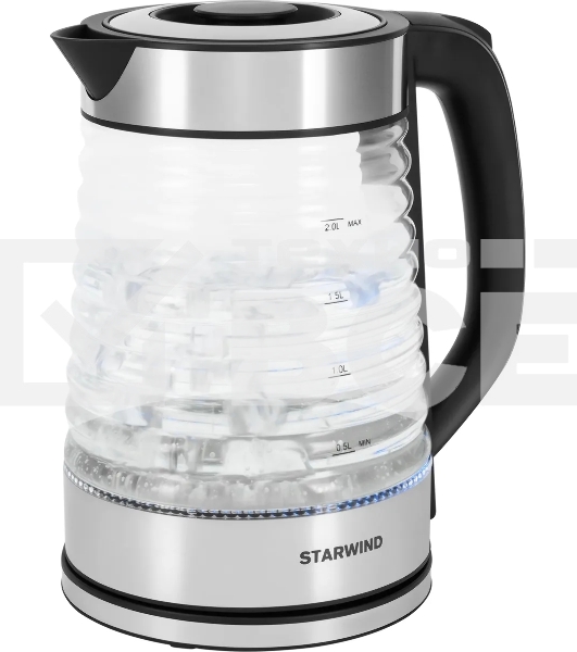 Чайник электрический Starwind SKG2111 2л. 1800Вт черный/прозрачный корпус: стекло