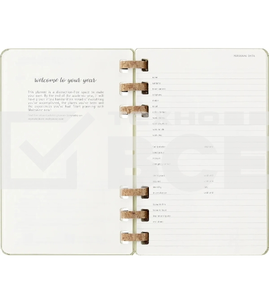 Еженедельник Moleskine ACADEMIC SPIRAL DHSPK5212AMWH3 Large 150х210мм 200 стр. кремовые страницы спираль киви