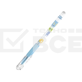 Ручка гелевая Deli EG101-BL прозрачный, d=0.5мм, синие чернила, игловидный пишущий наконечник, резиновая манжета