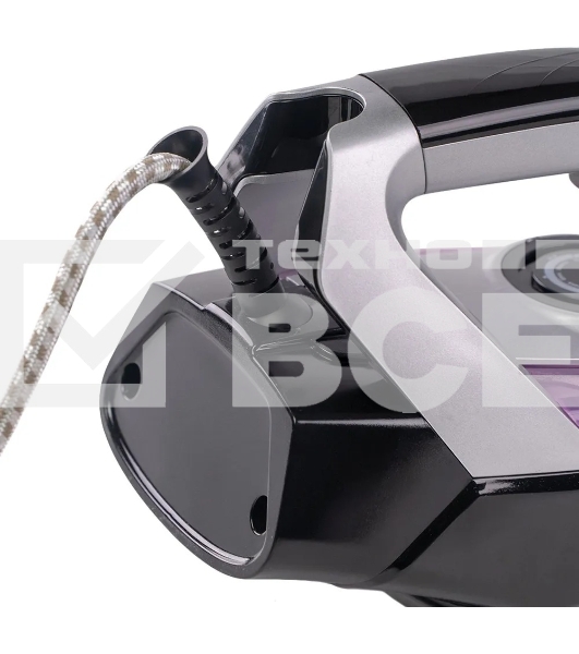 Утюг Galaxy Line GL 6128, фиолетовый с черным, паровой, 2200 Вт, постоянный пар 30 г/мин, паровой удар 140 г/мин, функции: самоочистка, антикапля, антинакипь, функция увлажнения, вертикальное отпаривание, защита от перегрева, индикатор нагрева, керамическое покрытие подошвы, резервуар для воды 170 мл