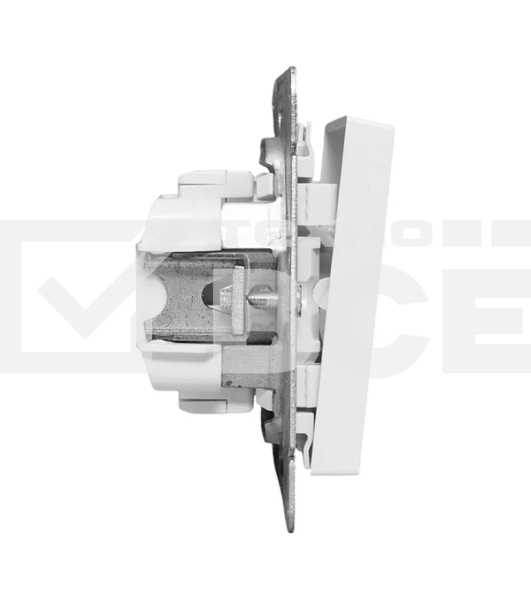 Механизм выключателя EKF UP1-SWW-11 одноклавишный, проходной, белый Эпика